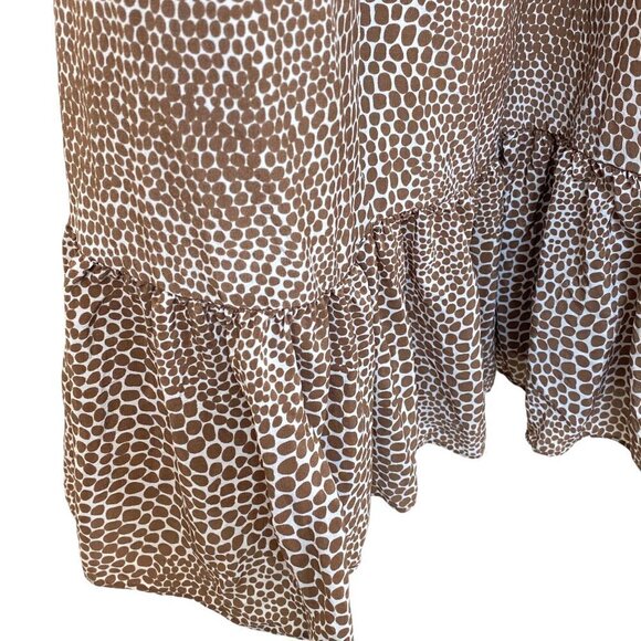 Silk Maxi Skirt Small Brown Print Ruffle Prairie Hem by What Comes Around Goes A - Picture 6 of 10